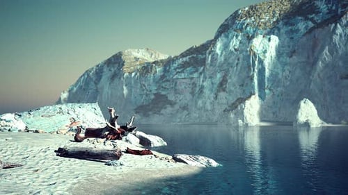 Sun Sunrise at Ocean with Paradise Tropic Seascape