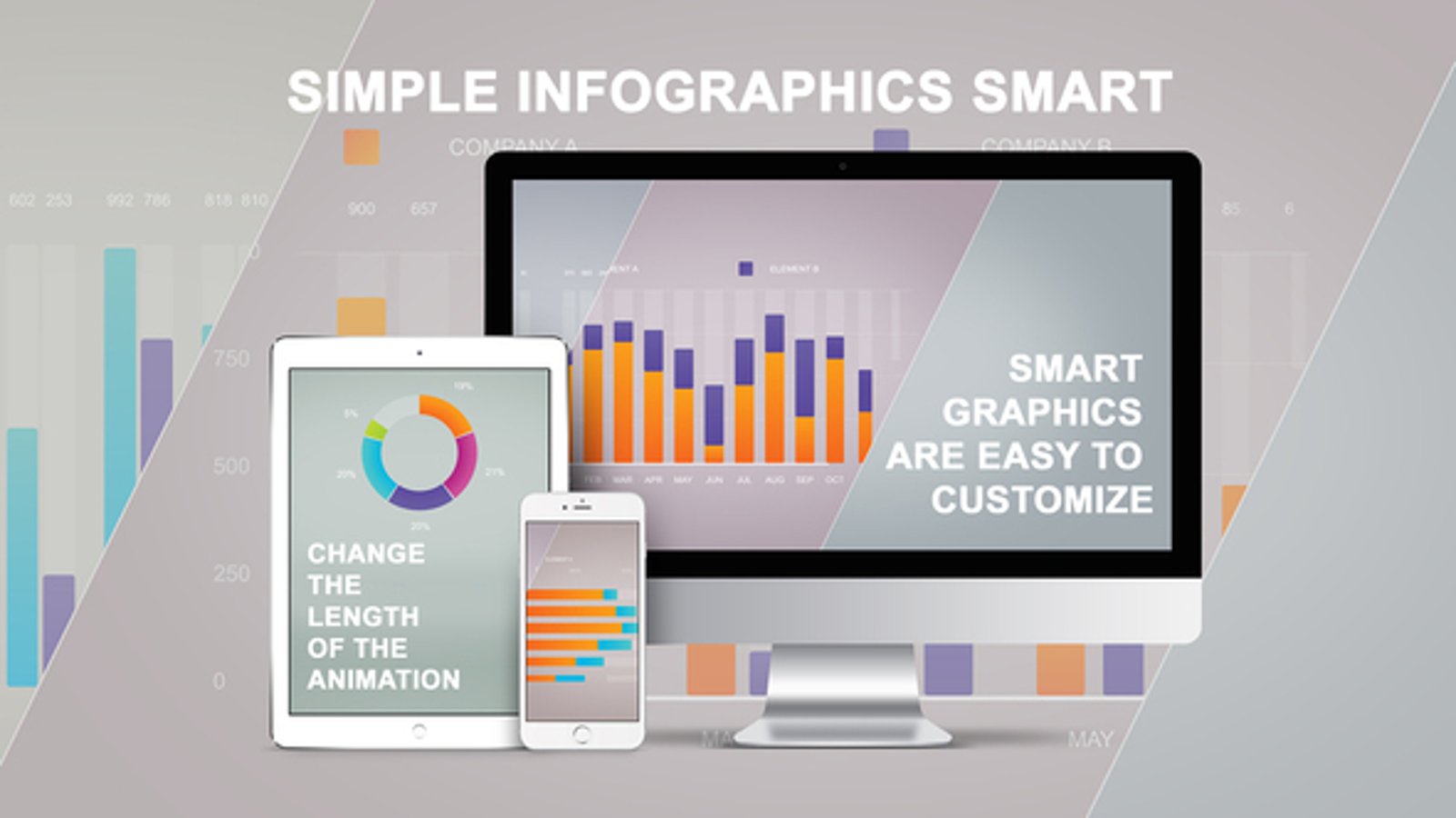 Simple infographics smart, Infographics ft. background & chart - Envato