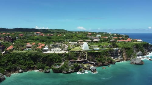Along Uluwatu Cliff with Ocean and Sky on Bali