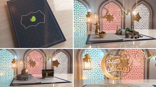 Ramadan Kareem Elegant Islamic Pop-Up Book Greeting Animation