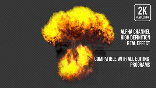 Realistic Explosion Fire and Smoke VFX Element