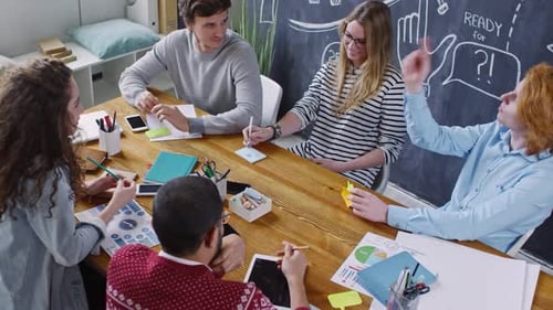 Team Brainstorming Together at the Workplace