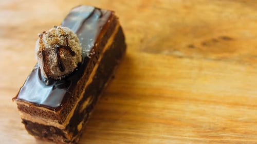 Delicious Slice of Chocolate Cake Close Up