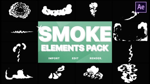 Animated Hand-Drawn Smoke and Liquid Cartoon Elements Pack