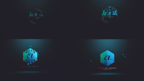 Modern Digital Hexagon Logo Reveal