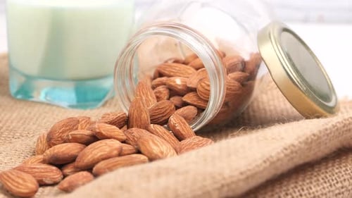 Almonds and Almond Milk Still Life