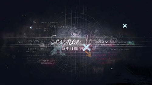 Science Logo/ Back to School/ Chalk Board Intro/ Mathematical Formulas/ Grunge Style/ Dust Scratches