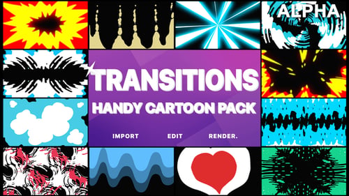Praktische Cartoon-Übergänge | Motion-Grafikpaket
