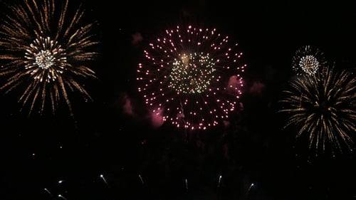 Fireworks Exploding in a Night Sky Celebration