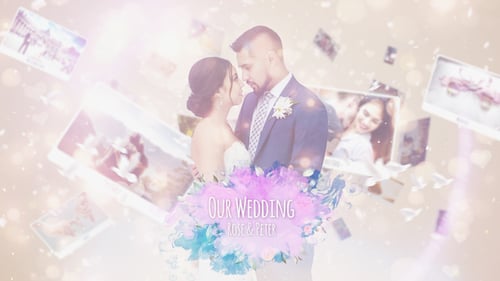 Romantic Wedding Photo Slideshow with Animated Watercolor Titles