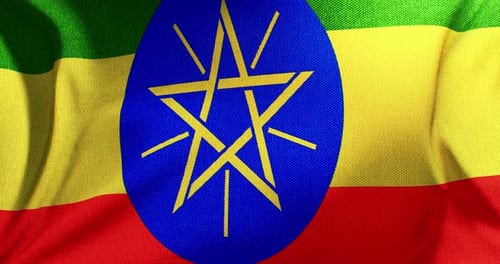 Realistic Waving Ethiopian Flag Animation