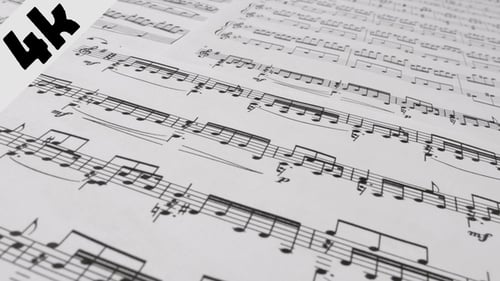 Elegant View of Detailed Music Score