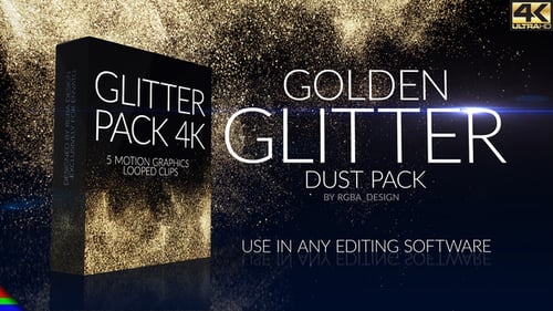 Shimmering Golden Glitter Particle Effect