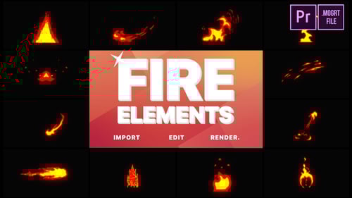 Cartoon Fire Elements | Premiere Pro MOGRT