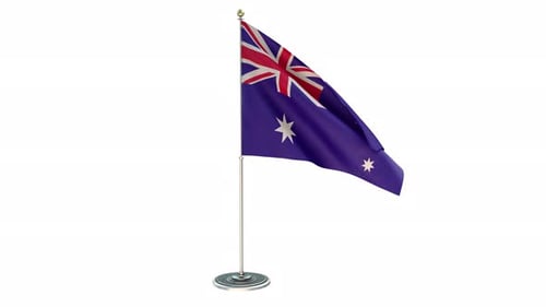 Australian Flag Waving on a Pole
