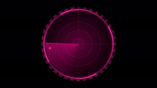 Rosa Radar Hud animiert auf schwarzem Hintergrund