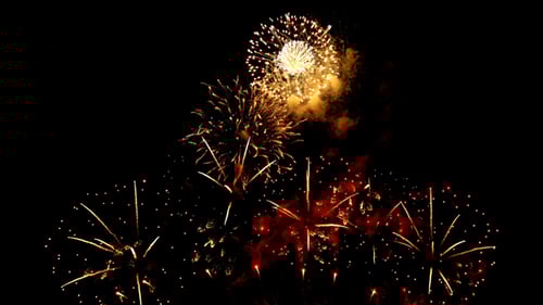 Spectacular Fireworks Display Bursts in the Night