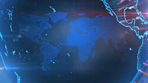 Rotating Digital Earth Globe with Global Network Connections