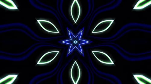 Pulsating Neon Geometric Abstract Pattern Loop