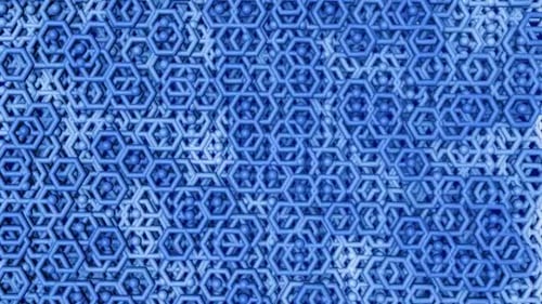 Abstract Blue Geometric Hexagon Pattern Loop Background