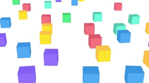 Dynamic Colorful 3D Cubes Abstract Background Animation