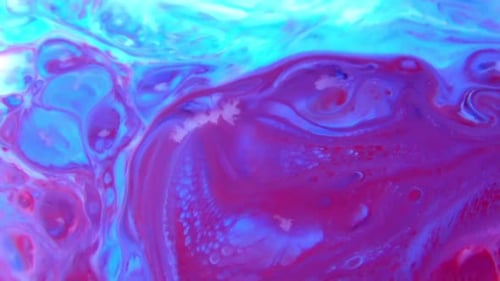 Abstract Swirling Liquid of Blue, Purple, and Red