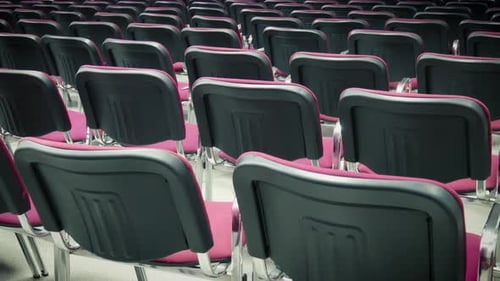Empty Chairs Rows in Conference Room Setup