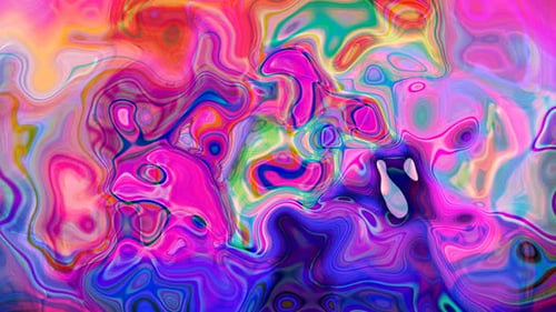 Abstract colorful trendy liquid wave paint background