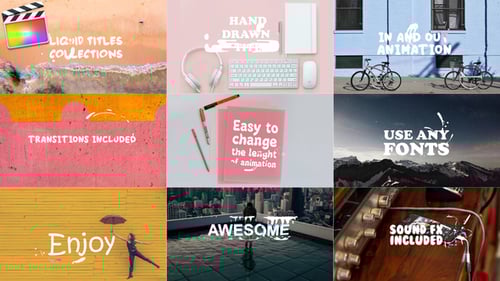 Fluid Animated Text Titles and Dynamic Transitions Collection