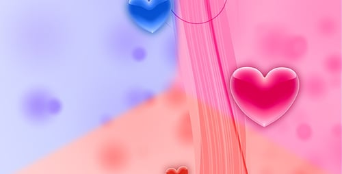 Corazones de San Valentín que fluyen
