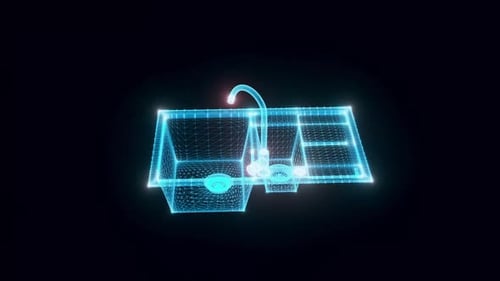 Kitchen Sink Hologram Rotating 4k