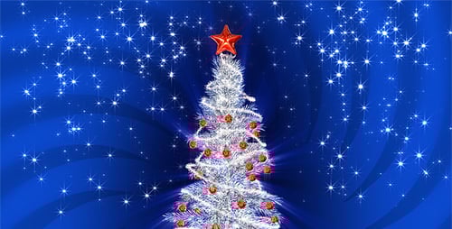 Animated Christmas Tree Loop with Sparkling Star and Ornaments