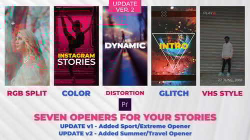 Dynamic Video Stories Opener with Glitch and Retro Effects