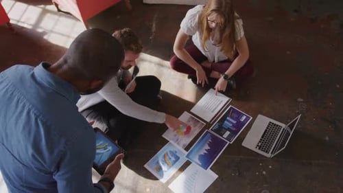 Young creative professionals working in a modern office