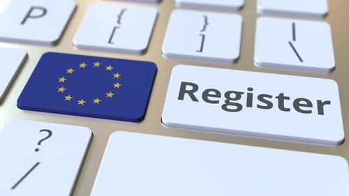 Register Text and Flag of the EU on the Keyboard
