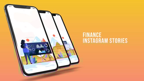 Modern Finance Instagram Stories with Business Illustrations