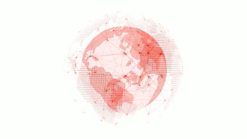 Roter Plexusplanet animiert auf weißem Hintergrund