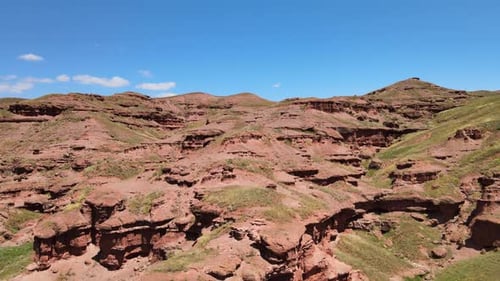 Scenic Aerial of Rural Red Rock Landscape