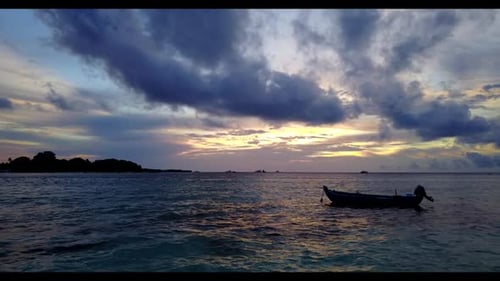 Aerial view panorama of paradise island beach holiday by blue ocean and white sandy background of jo