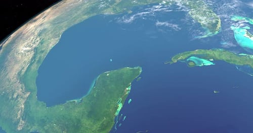 Péninsule du Yucatan sur la planète Terre