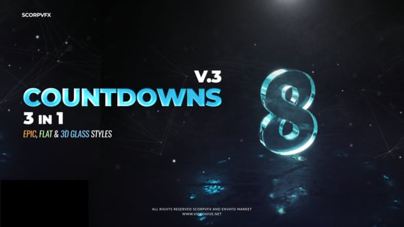 Dynamic 3D Countdown Intro with Cinematic Logo Reveal, Video Displays ...