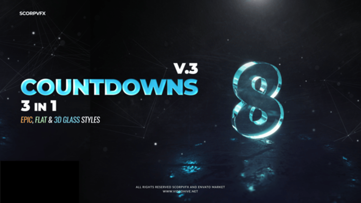 Dynamic 3D Countdown Intro with Cinematic Logo Reveal, Video Displays ...