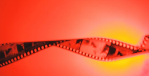 Looping Film Strip in Vibrant Red Close Up