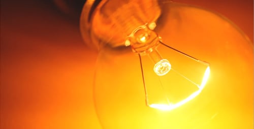Close Up of a Glowing Lightbulb