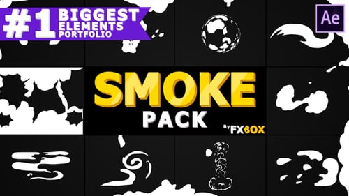 Dynamic Hand-Drawn Cartoon Smoke Elements and Transitions Pack