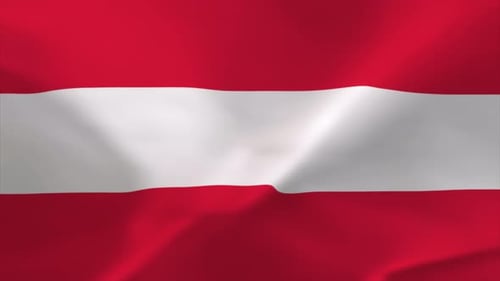 Realistic Waving Austrian National Flag Seamless Loop