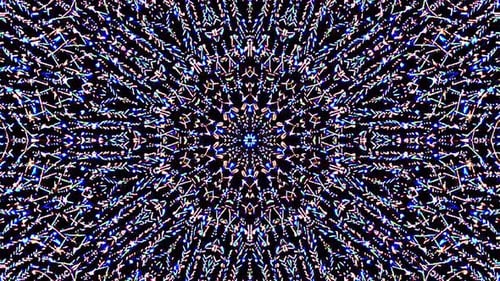 Abstract Glitch Kaleidoscope Geometric Sparkling Background
