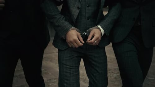 The Police Take the Handcuffed Prisoner To the Prison