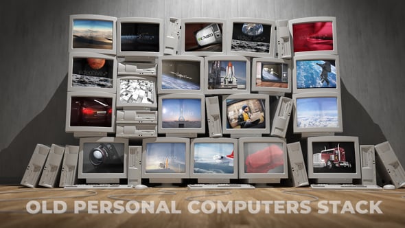 Old Personal Computers Stack, Elements ft. antique & computers - Envato