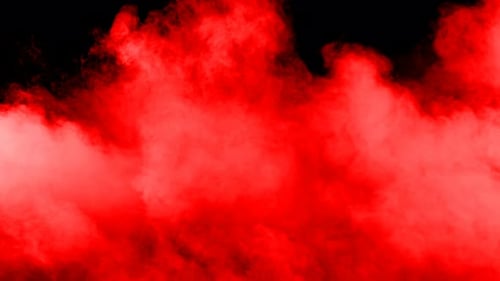 Dynamic Red Smoke Swirling on Black Background
